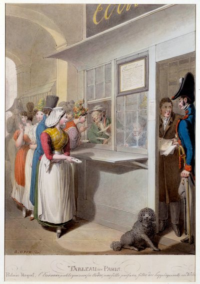 Veřejný autor královského paláce Litografie od George Emanuela Opitze (1775-1841) Paříž 19. století, Musee Carnavalet od Georg Emanuel Opitz