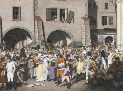 Rušné tržiště, Praha, 1804 od Georg Emanuel Opiz