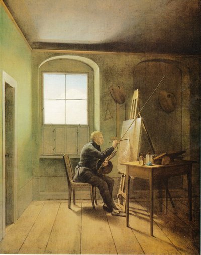 Německy: Caspar David Friedrich ve svém ateliéru Caspar David Friedrich ve svém ateliéru (1811) od Georg Friedrich Kersting