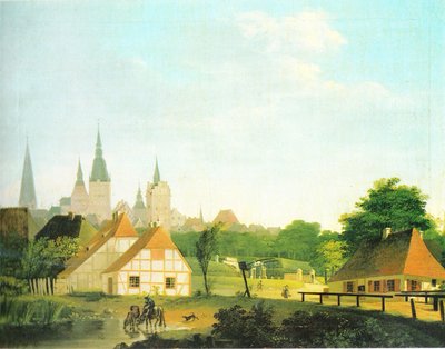 Pohled na Rostock od západu od Georg Friedrich Kersting