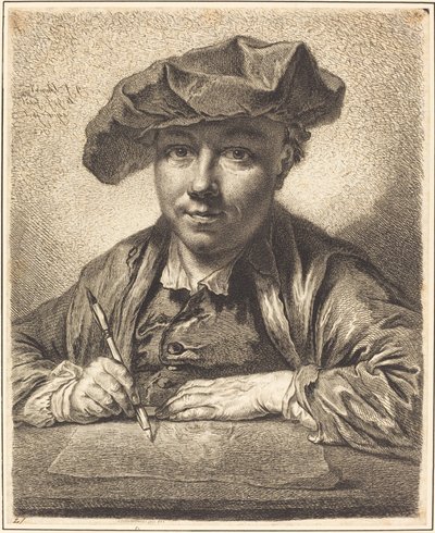 Autoportrét, Kresba od Georg Friedrich Schmidt