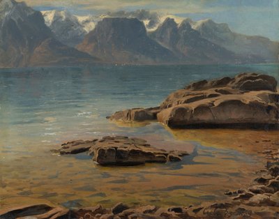 Ženevské jezero poblíž Vevey směrem na Evian od Georg Heinrich Crola