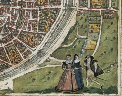 BRAUN, Jiří (1541-1622). ORTELIUS, Abraham (1527-1598). HOGENBERG, Franz (1535-1590). Civitatis Orbis Terrarum (Theatrum orbis terrarum). 1572-1617. Paříž (1572). Vlevo dole detail. Svazek I. Lept. ŠPANĚLSKO. KASTILIE A LEÓN. Salamanca. Salamanca Univers od Georg Hogenberg Franz (1535 90) & Ortelius Abraham (1527 98) Braun