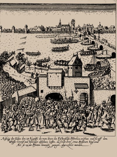 Fettmilch Rising. Vyhnání Židů z Frankfurtu 23. srpna 1614, c. 1616-1617. od Georg Keller