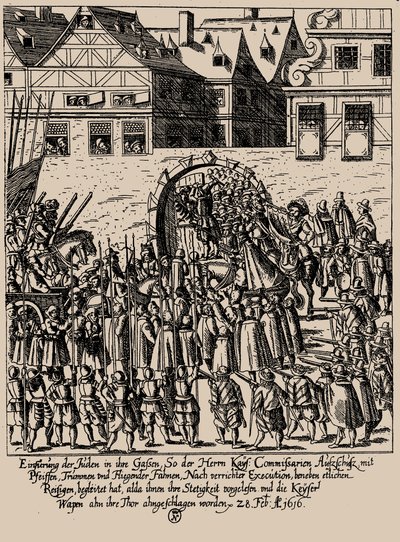 Fettmilch Rising. Znovuzavedení Židů ve Frankfurtu 28. února 1616, c. 1616-1617. od Georg Keller