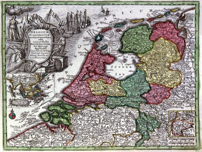 Mapa Holandska od Georg Matthäus Seutter