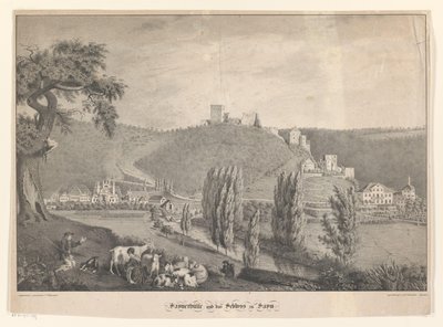 Sayner Hütte ve slotu Sayn Saynerhütte a hrad Sayn (název na objektu) od Georg Osterwald