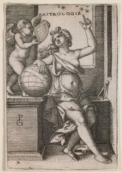 Astrologie, z cyklu "Svobodná umění", asi 1541 (rytina) od Georg Pencz