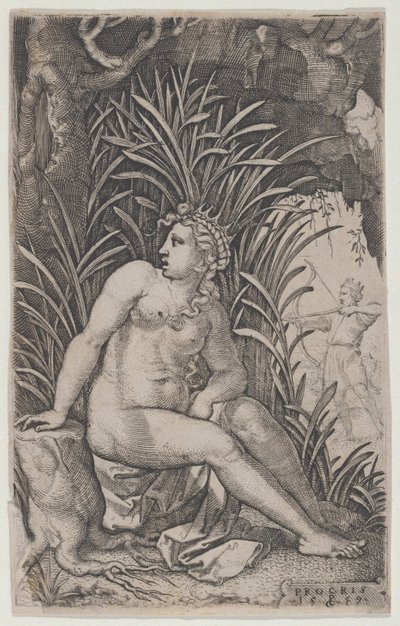 Cephalus a Procris, z The Greek Heroines, 1539., 1539. od Georg Pencz