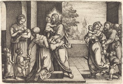 Kristus obklopený dětmi od Georg Pencz
