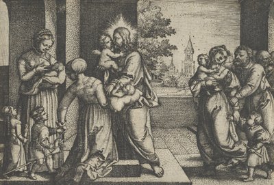 Kristus a děti. od Georg Pencz