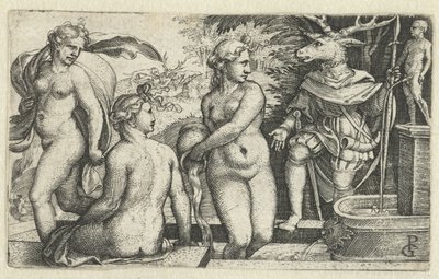 Diana promění Acteona za trest v jelena od Georg Pencz
