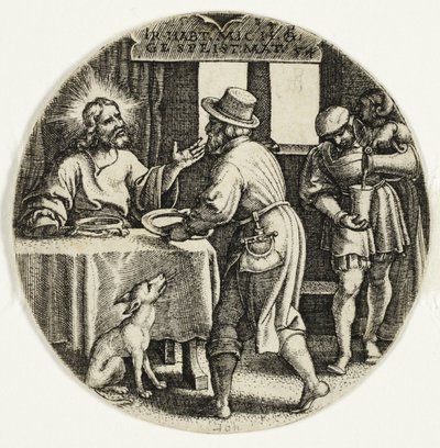 Krmení hladových, ze Sedmi skutků milosrdenství od Georg Pencz