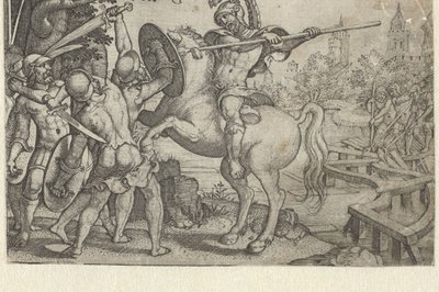 Horace Cocles brání most přes Tiberu Příběhy z rané římské historie (název série) od Georg Pencz