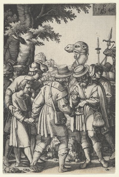 Joseph prodaný obchodníkům, z Příběhu Josefa, 1546. od Georg Pencz
