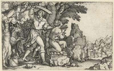 Abrahamova oběť od Izáka Příběh Abrahama (název série) od Georg Pencz