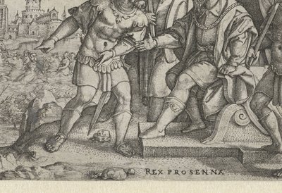 Porsenna slyší, že Cloelia utekla Rex Prosenna Cloelia (titul na objektu) Příběhy z rané římské historie (název série) od Georg Pencz