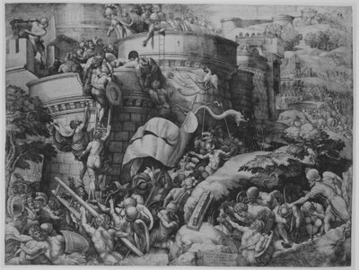 Zajetí Carthageny Scipio a jeho vojsky, 1539. od Georg Pencz