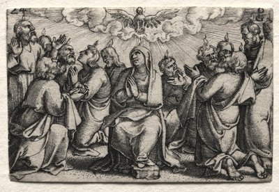 Život Ježíše Krista: Sestoupení Ducha Svatého, c. 1534-35. od Georg Pencz
