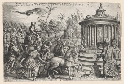 Triumf cudnosti na lásce, z triumfů Petrarcových. od Georg Pencz