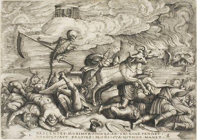 Triumph of Death, deska pět z The Triumphs of Petrarc od Georg Pencz