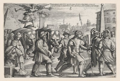 Triumph of Fame on Chastity, z The Triumphs of Petrarc. od Georg Pencz