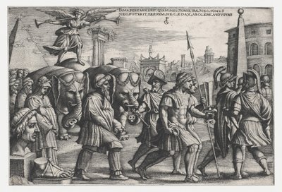 Triumph of Fame on Chastity, z The Triumphs of Petrarc. od Georg Pencz