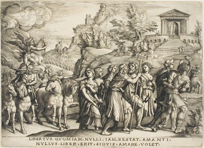 Triumph of Love, první deska z The Triumphs of Petrarc od Georg Pencz