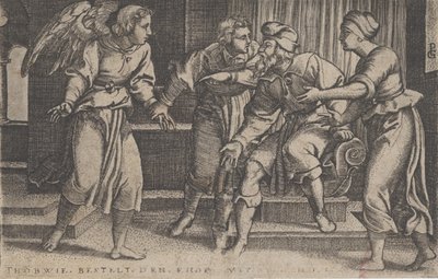 Tobiáš a archanděl Rafael, z Příběhu Tobiáše, 1543. od Georg Pencz