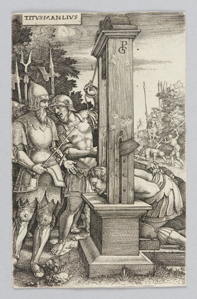 Titus Manlius přihlíží popravě svého syna od Georg Pencz