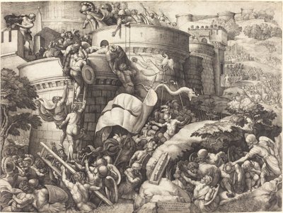 Dobytí Cartageny od Georg Pencz after Giulio Romano