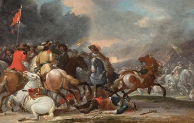 Jezdecká bitva od Georg Philipp Rugendas
