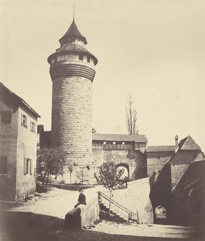 Der Runde Turm und der Festung in Nürnberg (Kruhová věž a pevnost v Norimberku), asi 1852 (foto) od Georg Schmidt