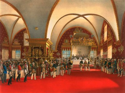 Korunovační hostina v sále Paláce faset v moskevském Kremlu, 1856. od Georg Wilhelm Timm
