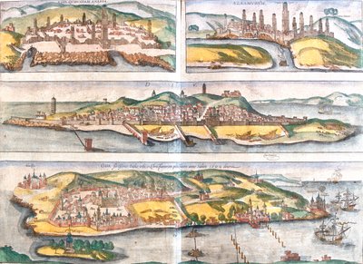 Casablanca, Azemmour, Diu, Goa, Maroko, Indie od Georg and Hogenberg Franz (1535 90) Braun