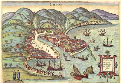 Chios, Řecko od Georg and Hogenberg Franz (1535 90) Braun