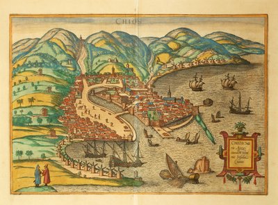 Chios z měst světa od Georga Brauna od Georg Braun and Hogenberg Franz