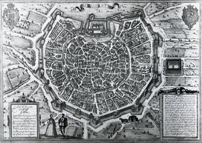 Mapa města Milána, v roce 1572, Antonio Lafreri (1512-1577), publikoval Georg Braun a Franz Hogenberg, Itálie od Georg Braun and Hogenberg Franz