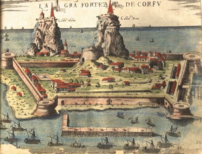 Korfu, Řecko od Georg and Hogenberg Franz (1535 90) Braun