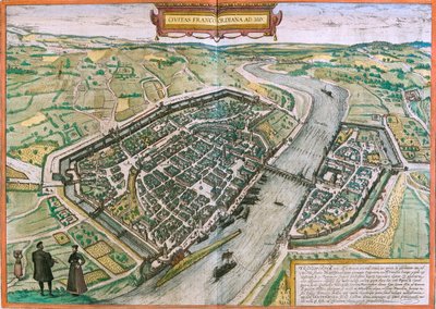Frankfurt nad Mohanem , Německo od Georg and Hogenberg Franz (1535-90) Braun
