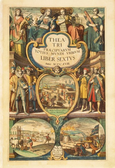 Frontispis svazku VI od Georga Brauna od Georg Braun and Hogenberg Franz