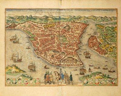 Istanbul z města světa od Georga Brauna od Georg Braun and Hogenberg Franz