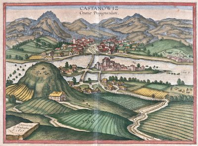 Kostajnica, Chorvatsko (rytina od Georg Braun and Hogenberg Franz