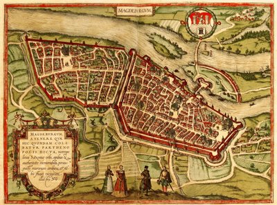 Magdeburg, Německo od Georg and Hogenberg Franz (1535 90) Braun