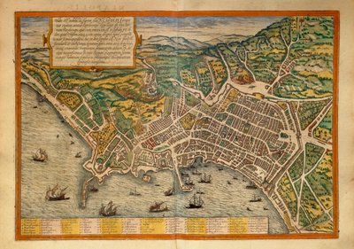 Mapa z mapy světa od Georga Brauna od Georg Braun and Hogenberg Franz