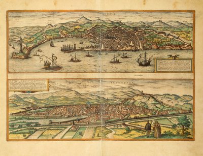 Mapa Janova a Florencie ze Spojených států amerických od Georga Brauna od Georg Braun and Hogenberg Franz