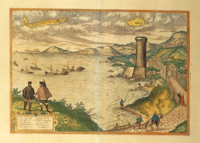 Mapa Mola di Bari, region Apulie z mapy světa od Georga Brauna od Georg Braun and Hogenberg Franz