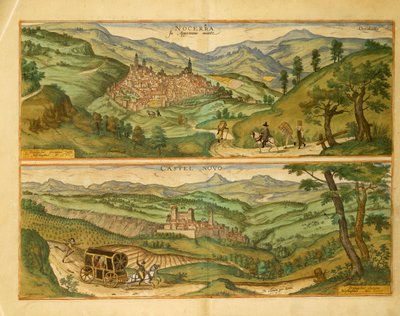 Mapa Nocera a Castelnuovo z Cities of the World od Georga Brauna od Georg Braun and Hogenberg Franz