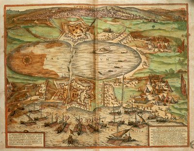 Mapa Tunisu, Tunisko, z města světa od Georga Brauna a Franze Hogenberga, rytina od Georg Braun and Hogenberg Franz