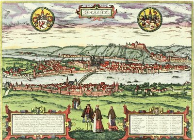 Pasov, Německo od Georg and Hogenberg Franz (1535 90) Braun